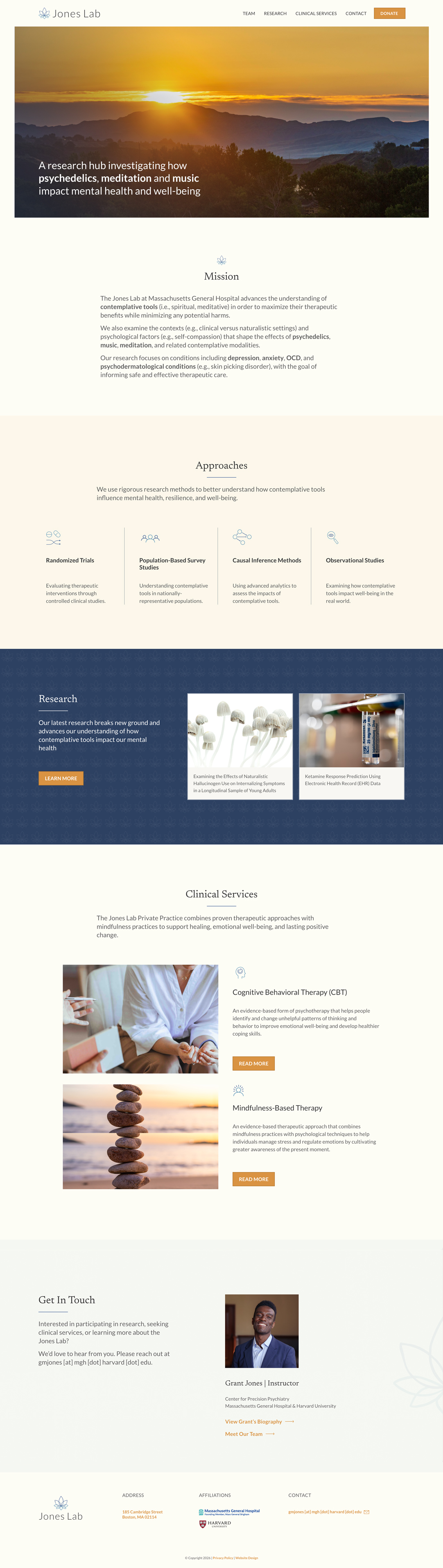 Pagano MGH Jones Lab Website Design Development