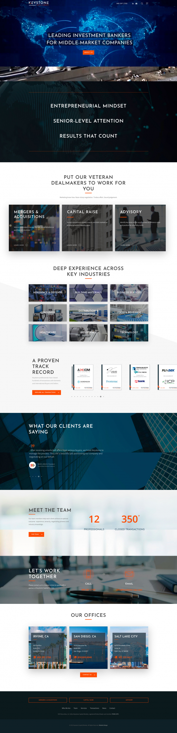 Keystone Capital Markets homepage