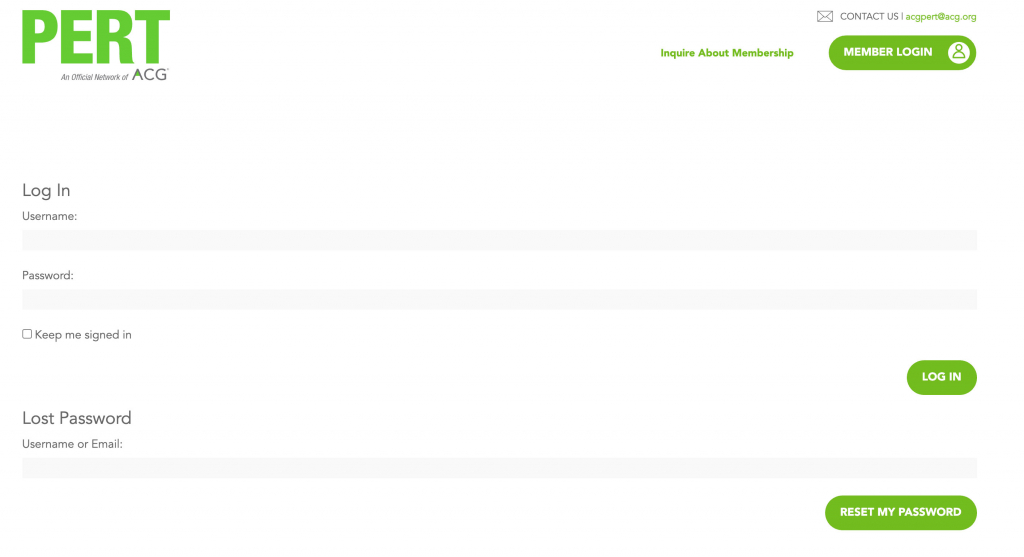 PERT member login