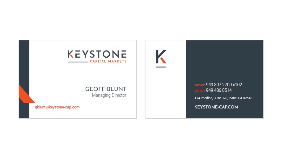 keystone cap business card design