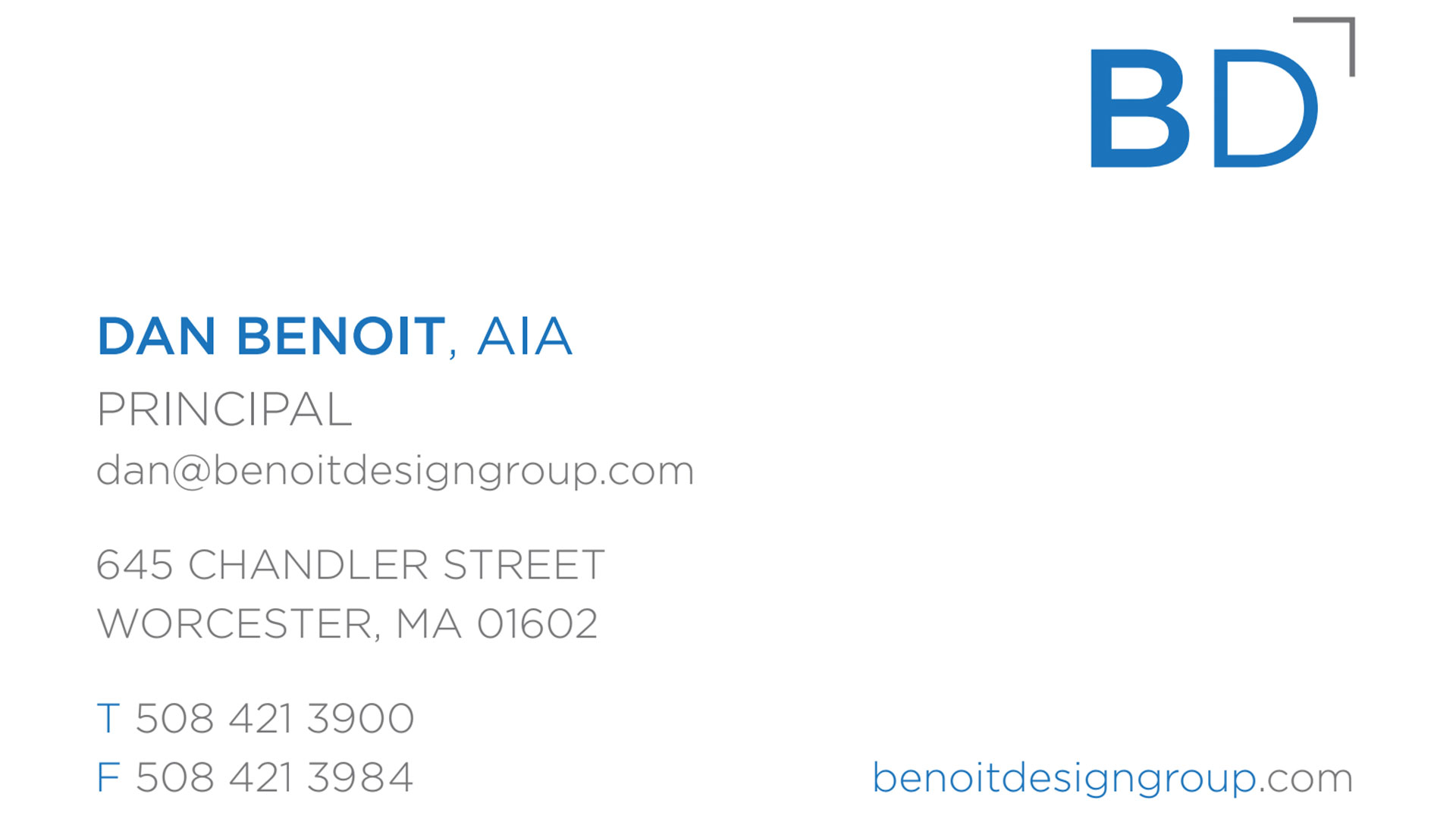 benoit design group business card