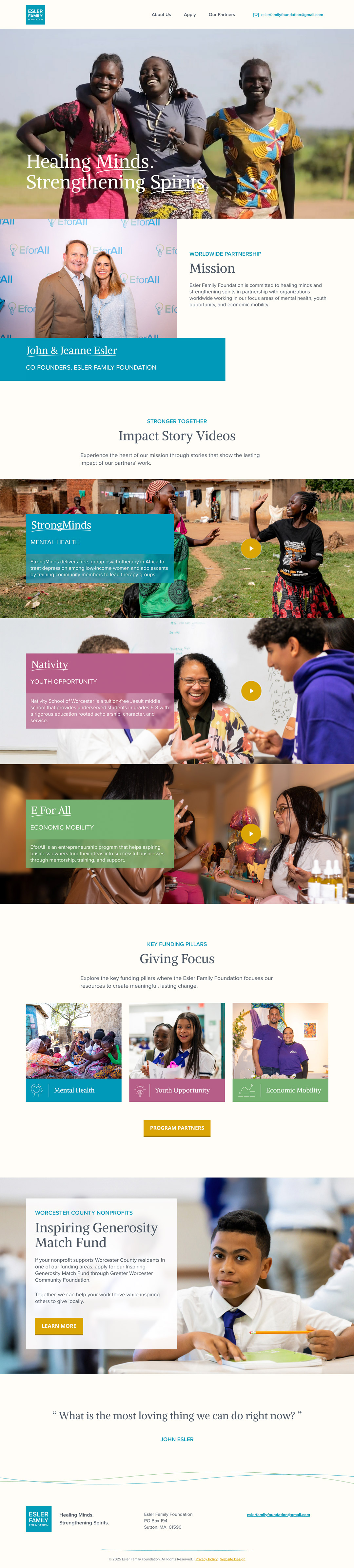 EslerFamilyFoundation Full Homepage 1
