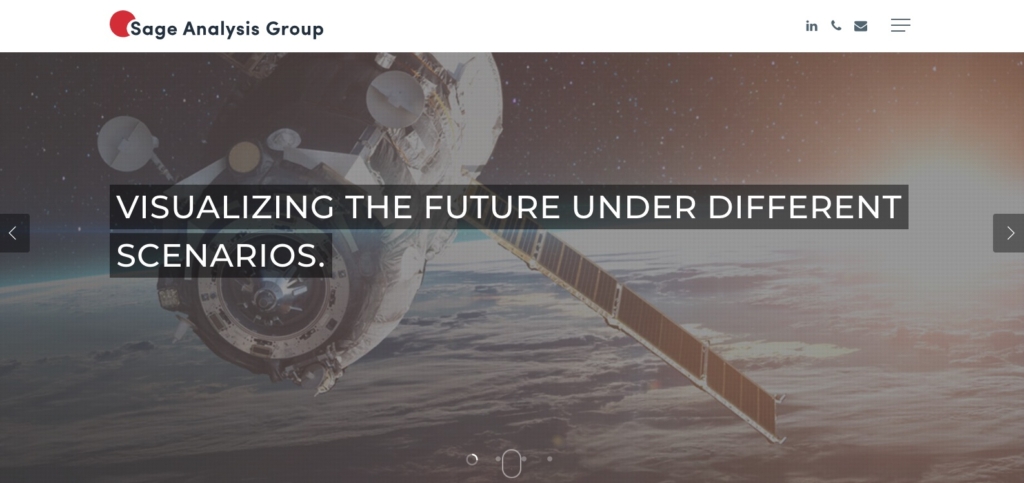 sage analysis group aerospace web design by pagano media