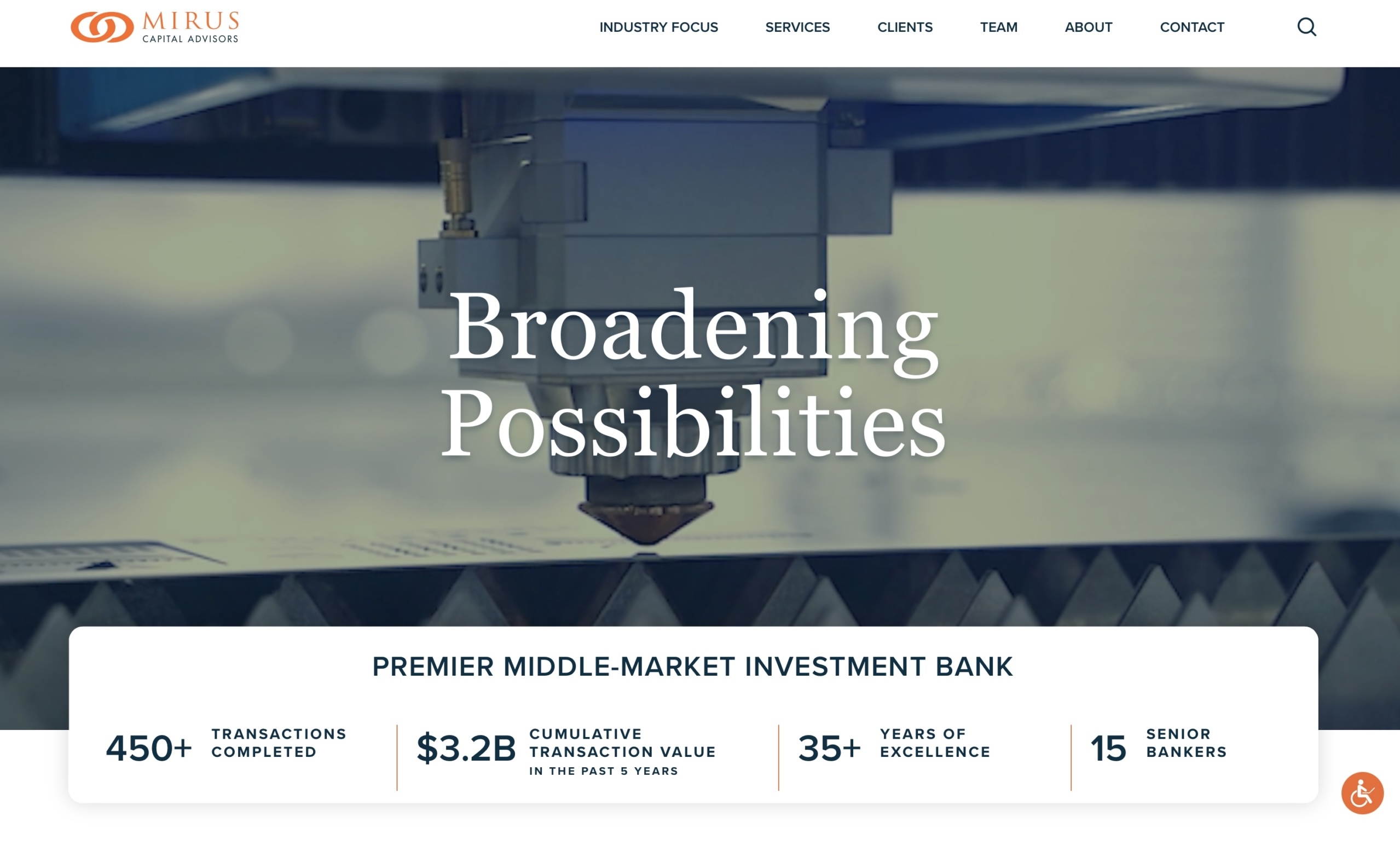 Top Investment Bank Website Design Mirus Homepage 2